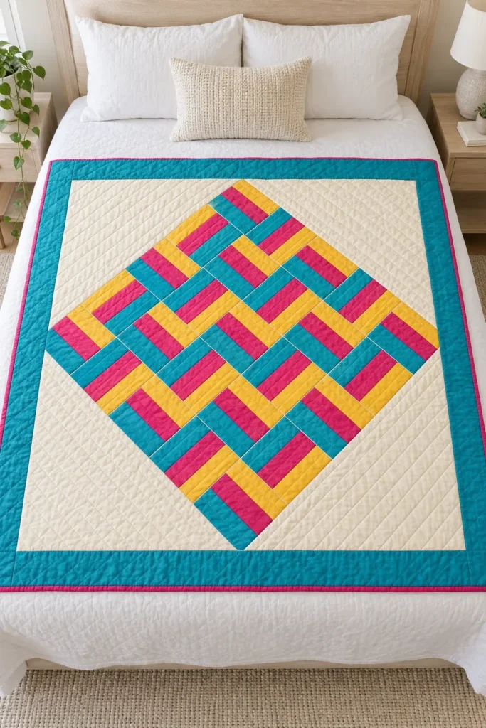 On-Point Rail Fence Quilt