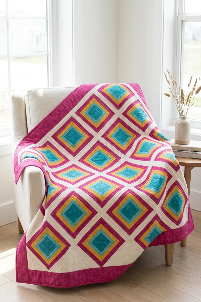 On-Point Rail Fence Quilt
