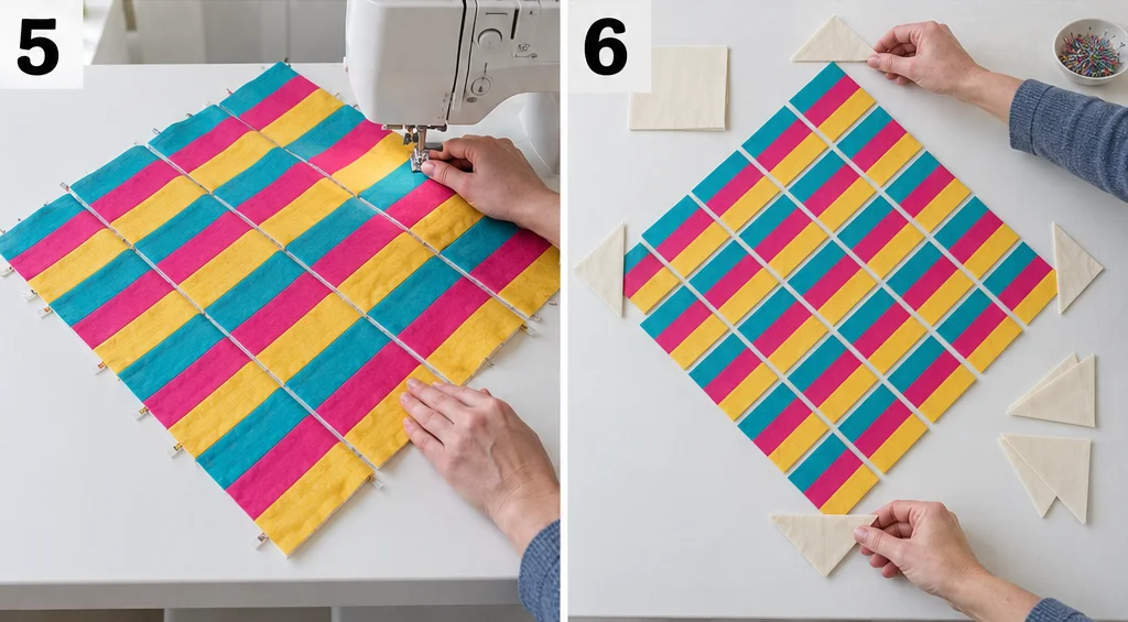 On-Point Rail Fence Quilt