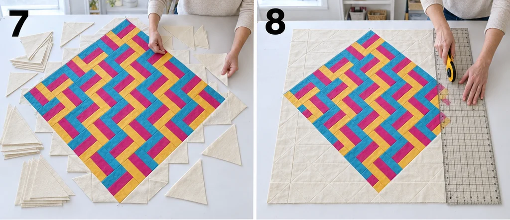 On-Point Rail Fence Quilt