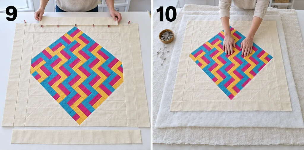 On-Point Rail Fence Quilt