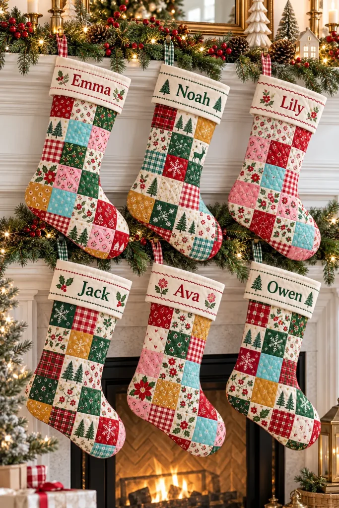 Personalized Patchwork Quilted Christmas Stocking