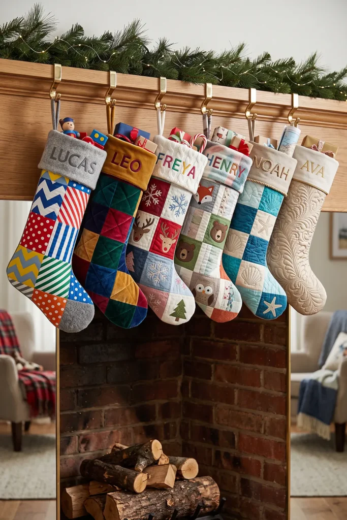 Personalized Patchwork Quilted Christmas Stocking