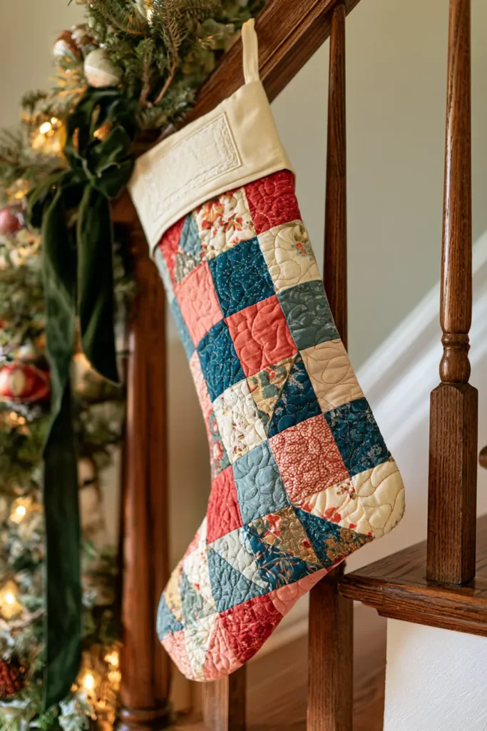 Personalized Patchwork Quilted Christmas Stocking