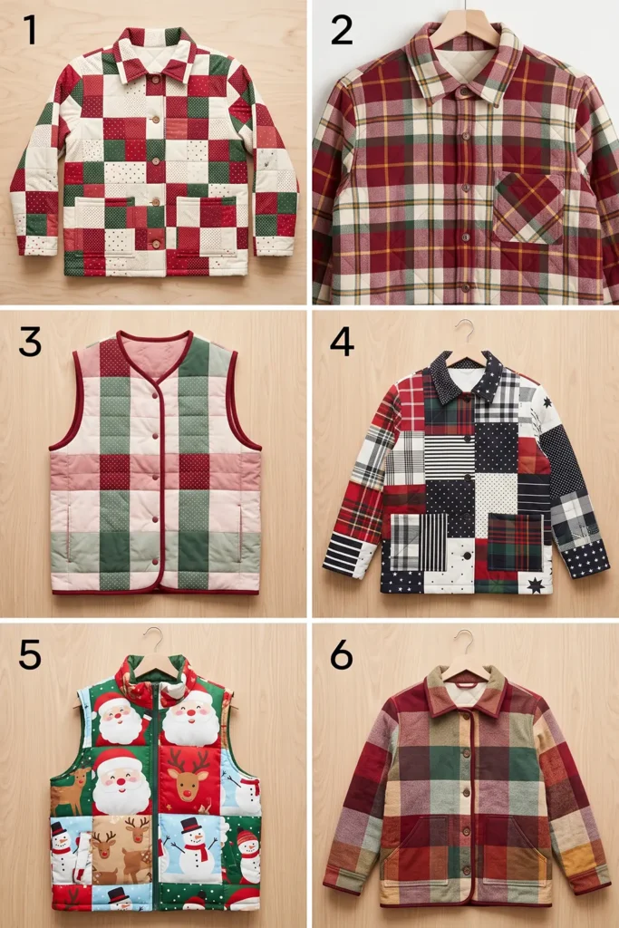 Plaid Quilted Christmas Shacket