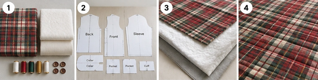 Plaid Quilted Christmas Shacket