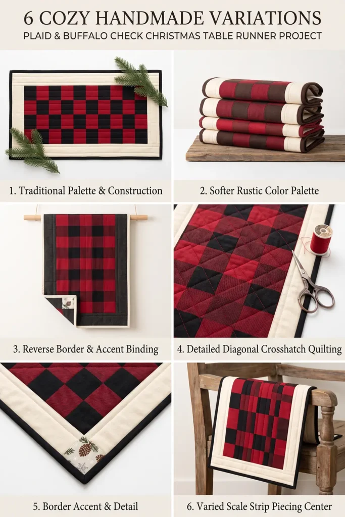 Plaid and Buffalo Check Christmas Table Runner