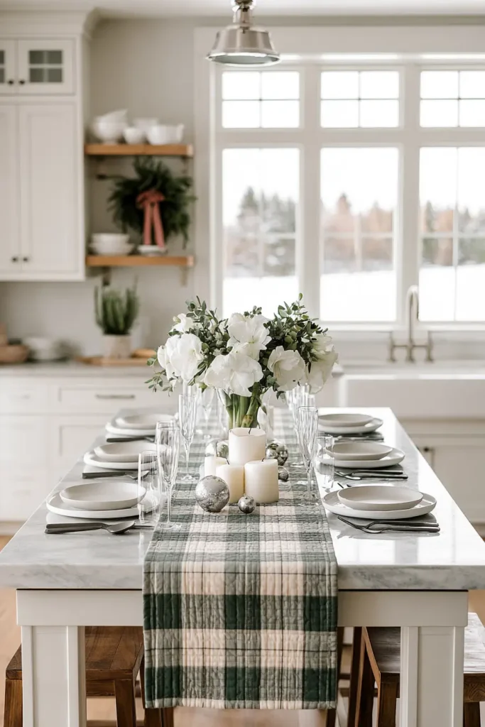 Plaid and Buffalo Check Christmas Table Runner