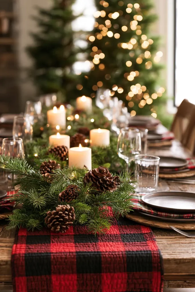Plaid and Buffalo Check Christmas Table Runner