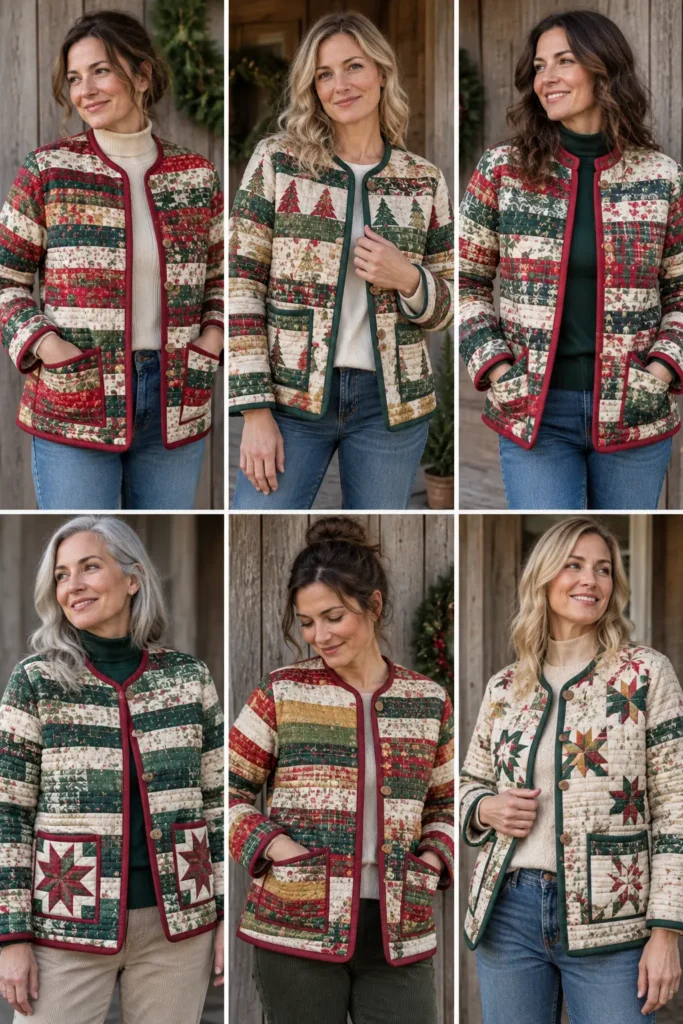Quilt-As-You-Go Jelly Roll Christmas Jacket
