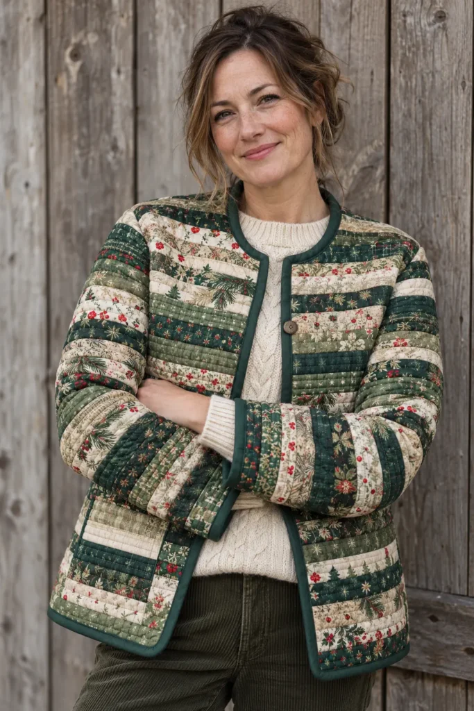 Quilt-As-You-Go Jelly Roll Christmas Jacket