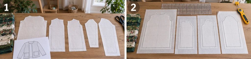 Quilt-As-You-Go Jelly Roll Christmas Jacket