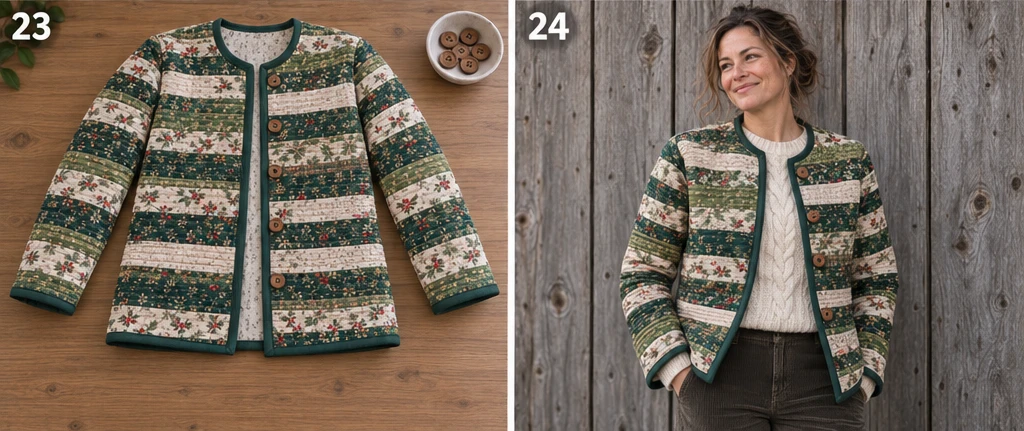 Quilt-As-You-Go Jelly Roll Christmas Jacket