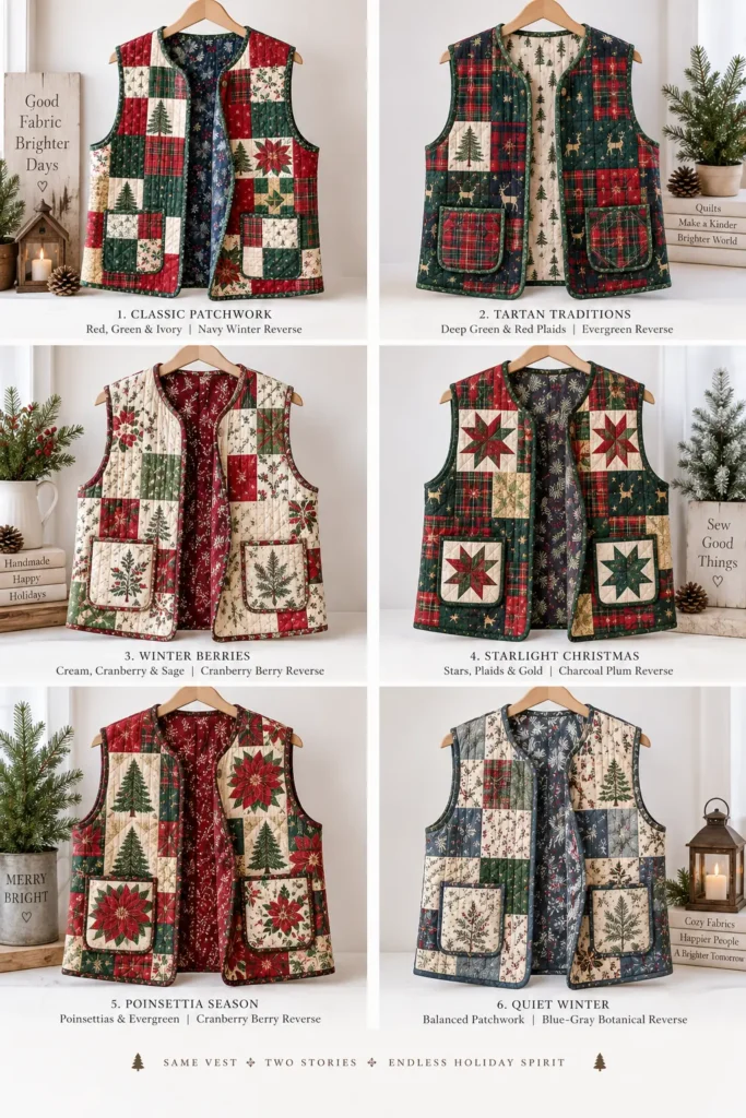 Reversible Christmas Quilted Vest