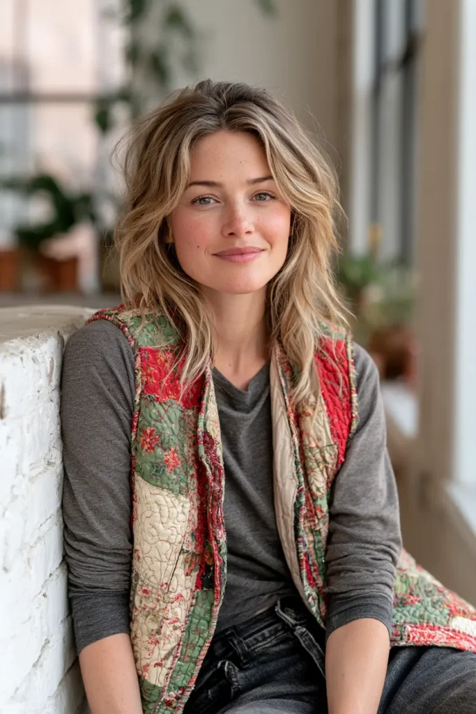 Reversible Christmas Quilted Vest
