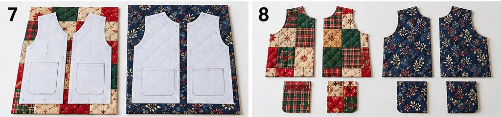 Reversible Christmas Quilted Vest