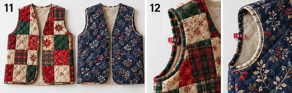 Reversible Christmas Quilted Vest