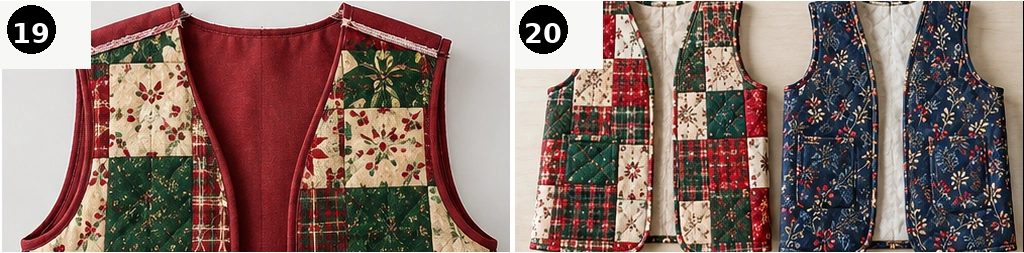 Reversible Christmas Quilted Vest
