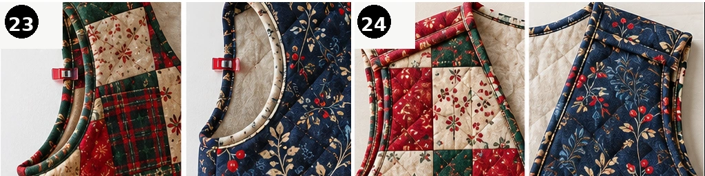 Reversible Christmas Quilted Vest