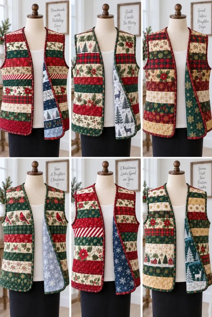 Reversible Jelly Roll Christmas Vest