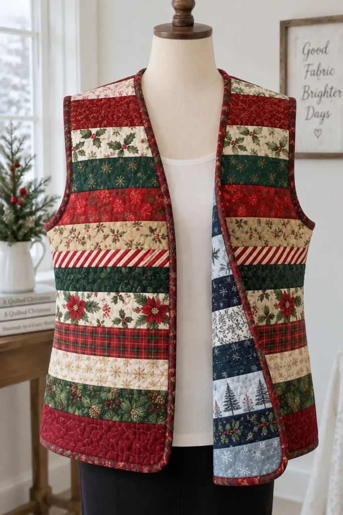 Reversible Jelly Roll Christmas Vest