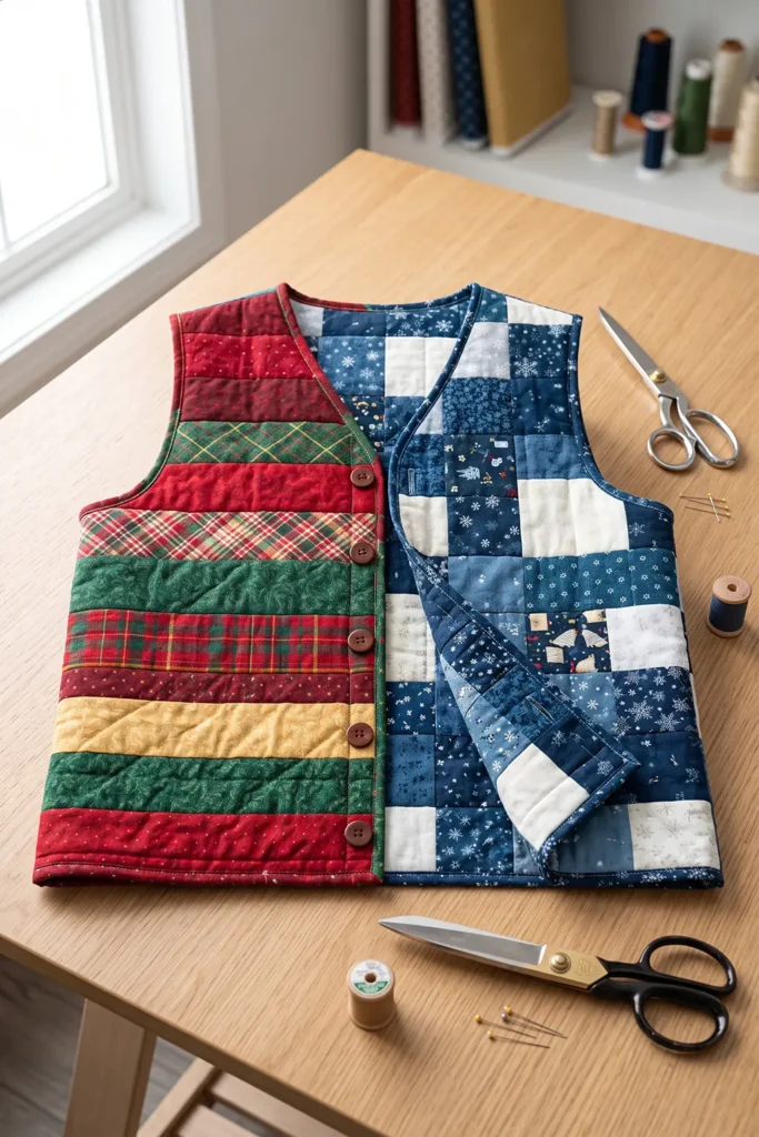 Reversible Jelly Roll Christmas Vest