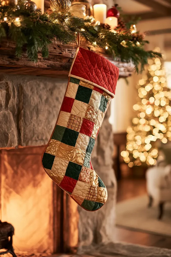 Reversible Quilted Christmas Stocking