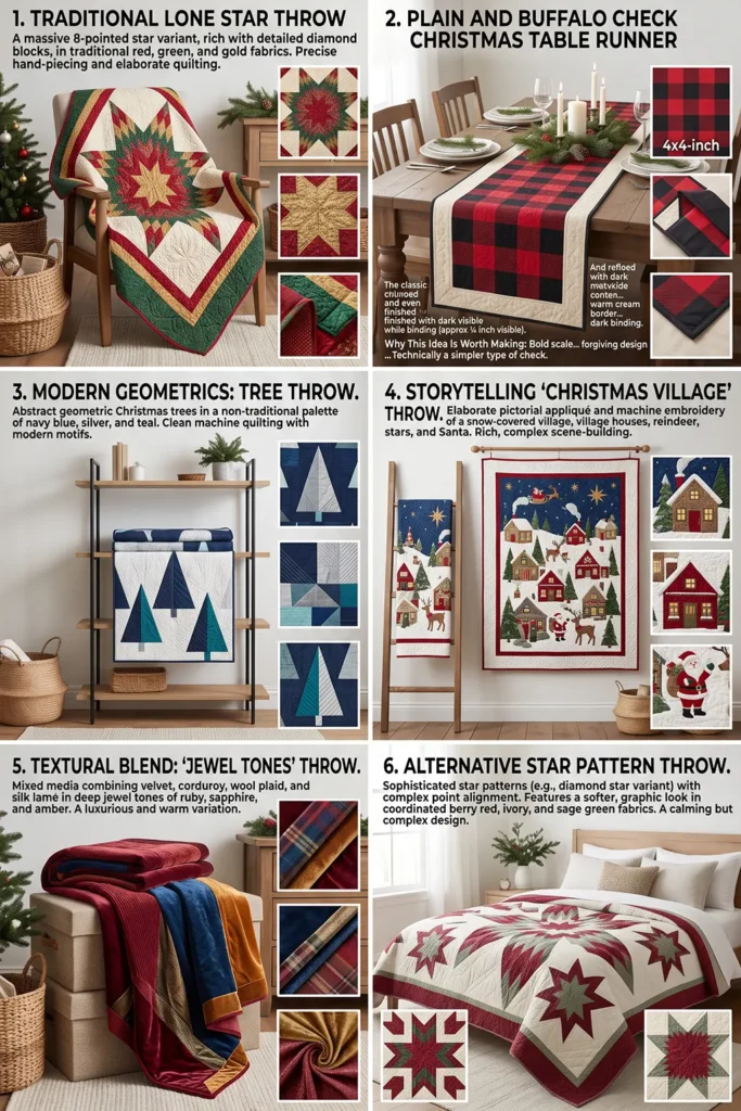 Reversible Quilted Christmas Table Runner