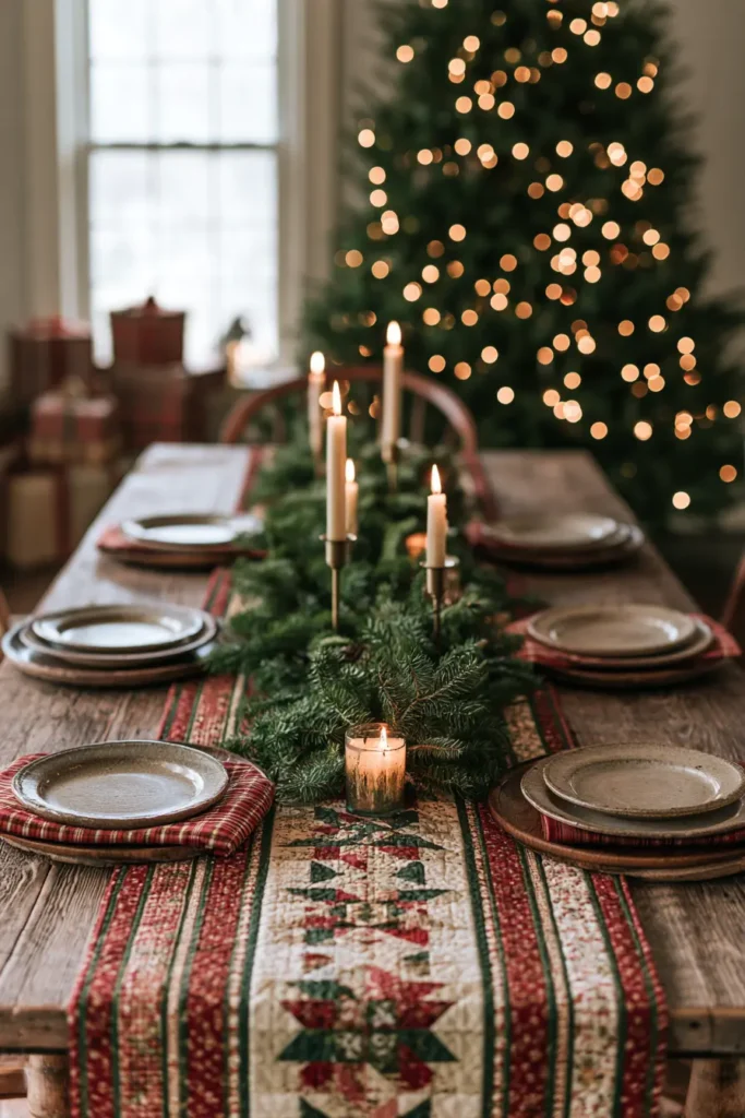 Reversible Quilted Christmas Table Runner