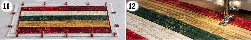 Reversible Quilted Christmas Table Runner