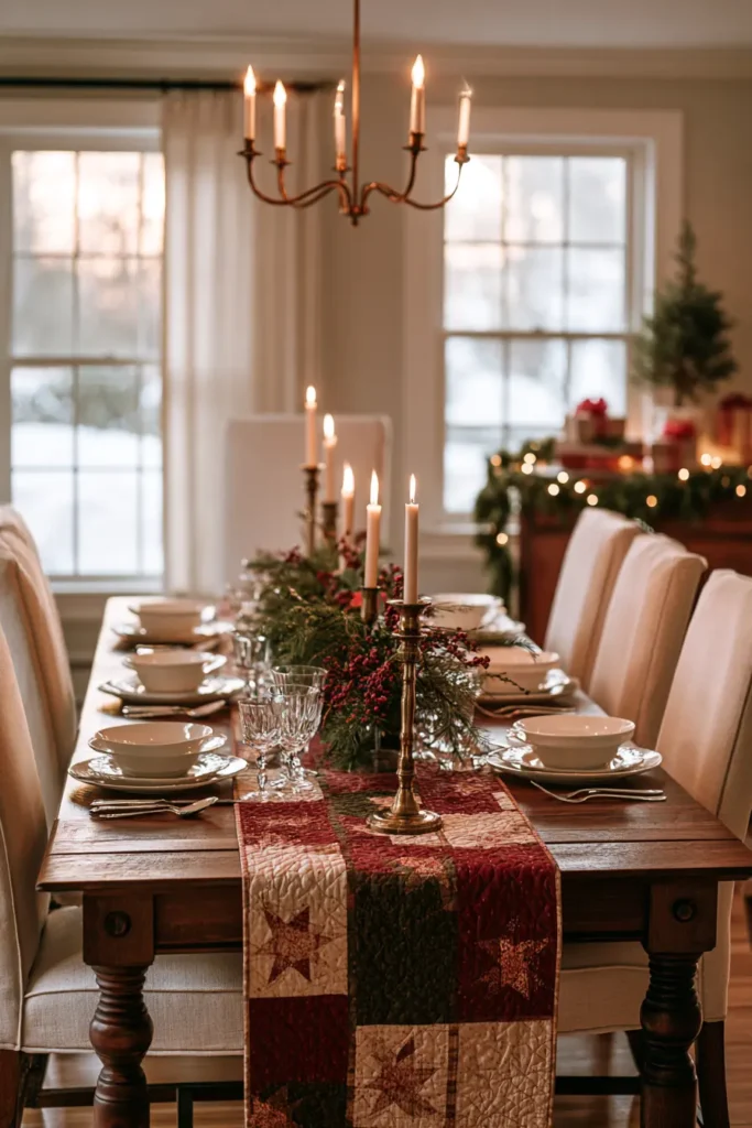 Reversible Quilted Christmas Table Runner