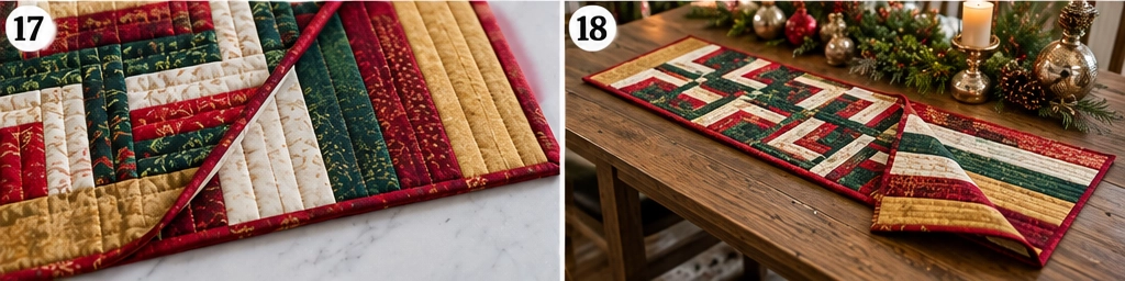 Reversible Quilted Christmas Table Runner