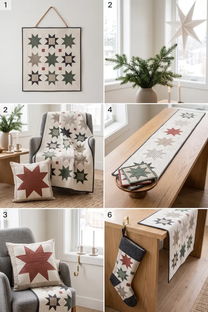 Reversible Quilted Christmas Throw