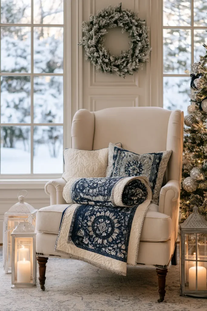 Reversible Quilted Christmas Throw