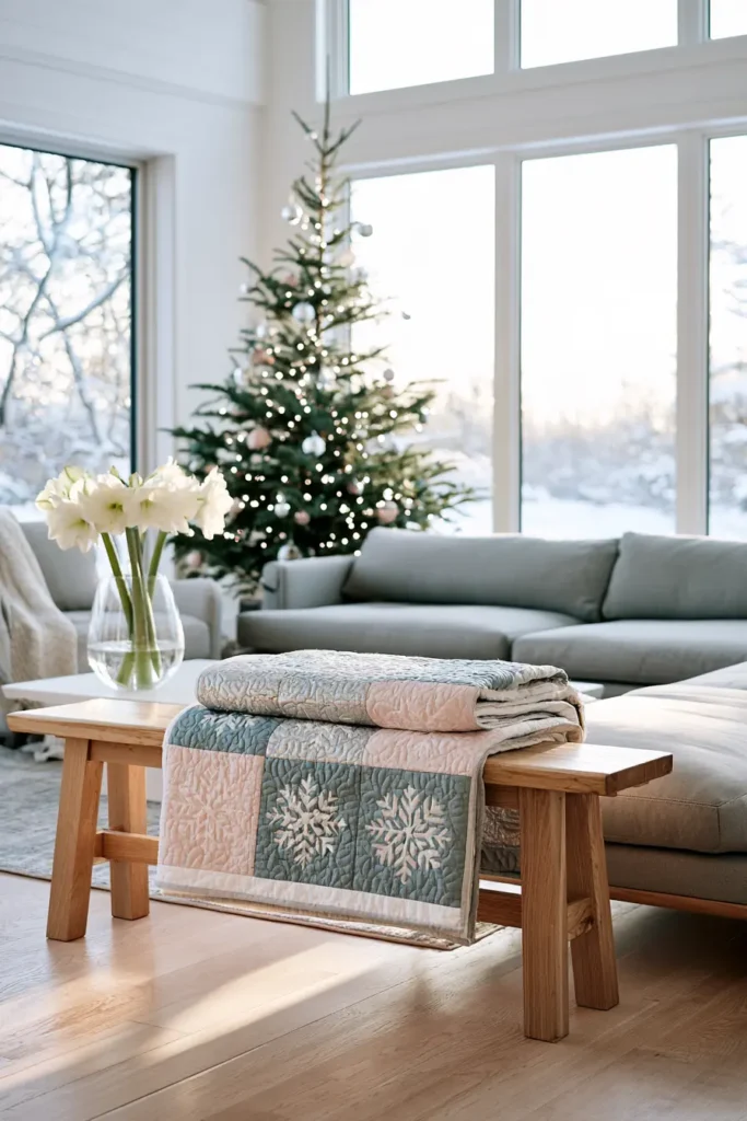 Reversible Quilted Christmas Throw