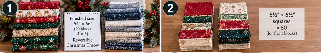 Reversible Quilted Christmas Throw