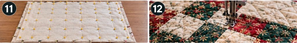 Reversible Quilted Christmas Throw