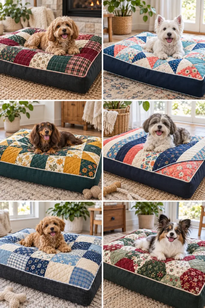 Reversible Quilted Dog Bed