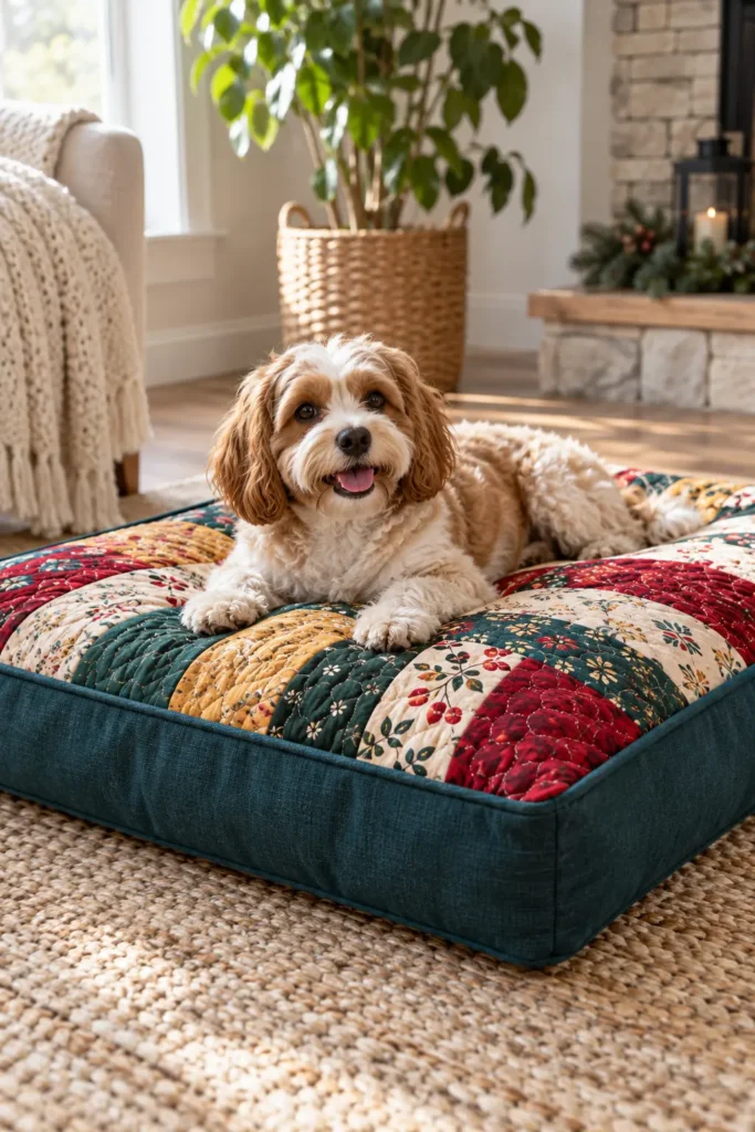 Reversible Quilted Dog Bed