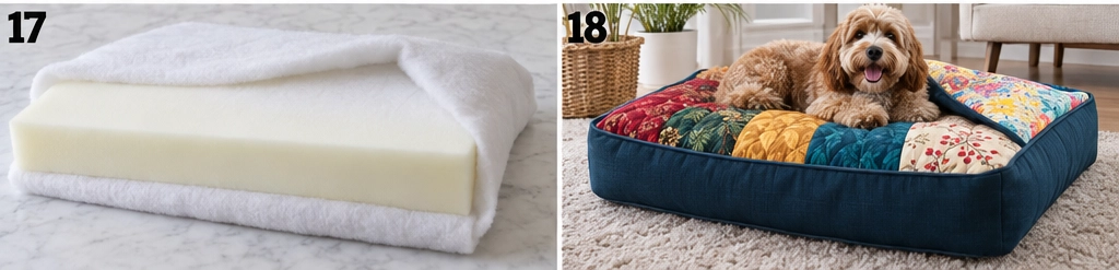 Reversible Quilted Dog Bed