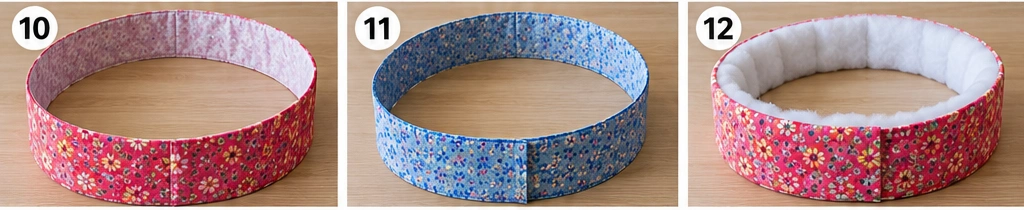 Round Quilted Cat Bed with Raised Sides
