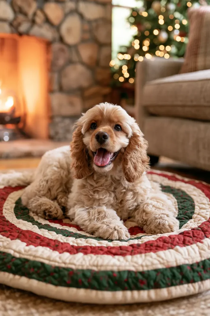 Round Quilted Dog Bed