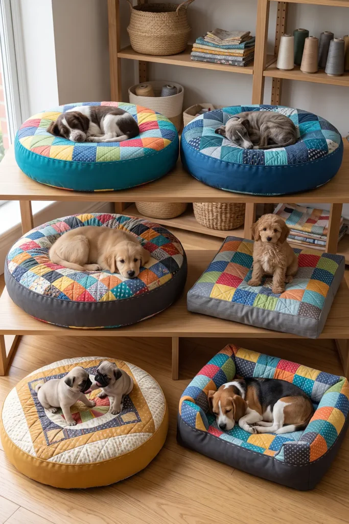 Round Quilted Dog Bed