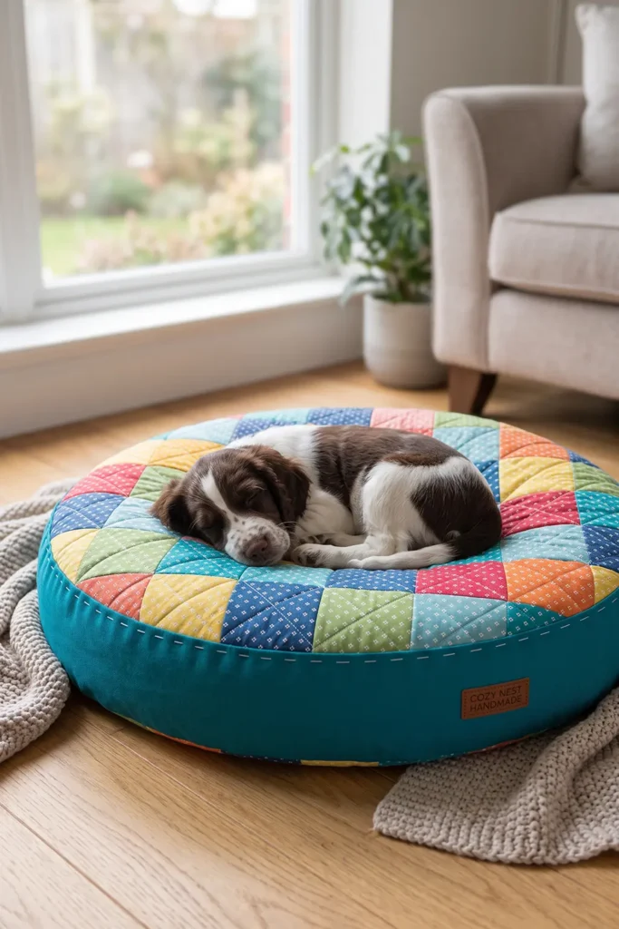 Round Quilted Dog Bed