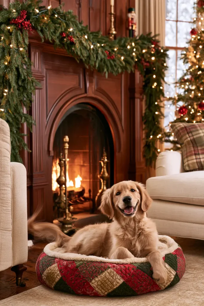 Round Quilted Dog Bed