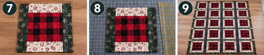 Rustic Farmhouse Quilted Christmas Throw