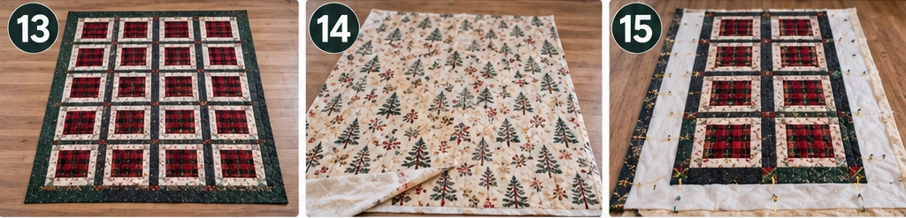 Rustic Farmhouse Quilted Christmas Throw