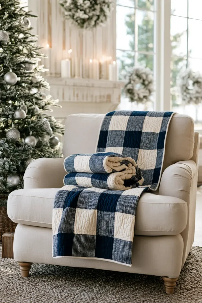 Rustic Farmhouse Quilted Christmas Throw