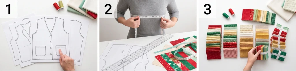 Scrappy Jelly Roll Christmas Quilted Vest