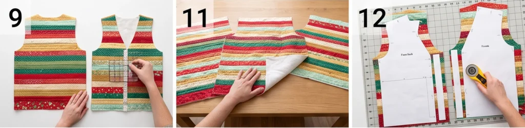 Scrappy Jelly Roll Christmas Quilted Vest